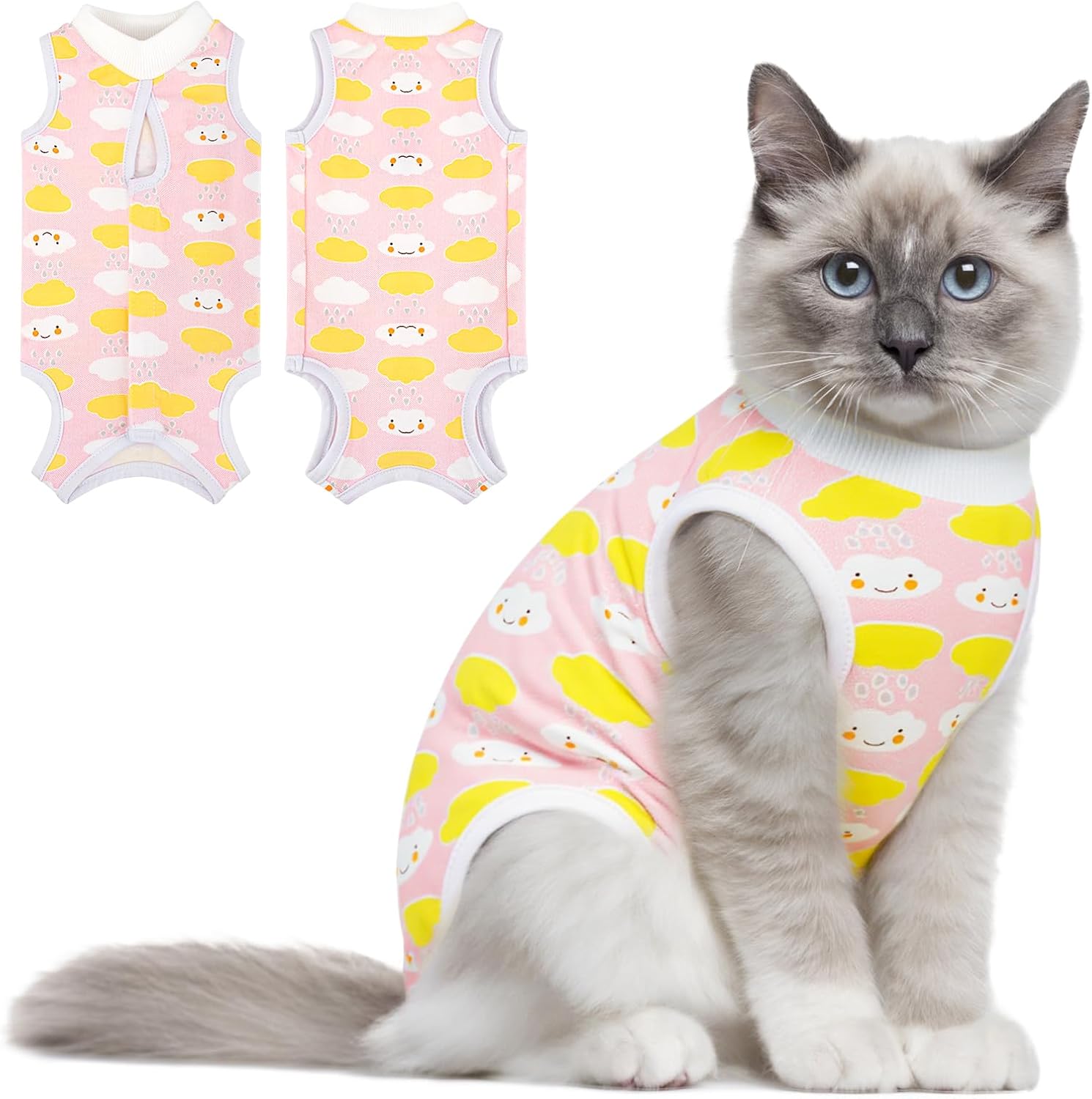 Coppthinktu Cat Recovery Suit Female Cats Onesie for Cats, Breathable Cat Surgery Suit for Surgical Abdominal Wounds Skin Diseases, Cute Kitten Spay Recovery Suit E-Collar Alternative Anti Licking - Image 12