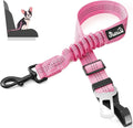 SlowTon dog seat belt pink front view