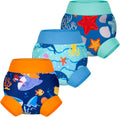 Big Elephant baby swim diapers front view showing ocean print