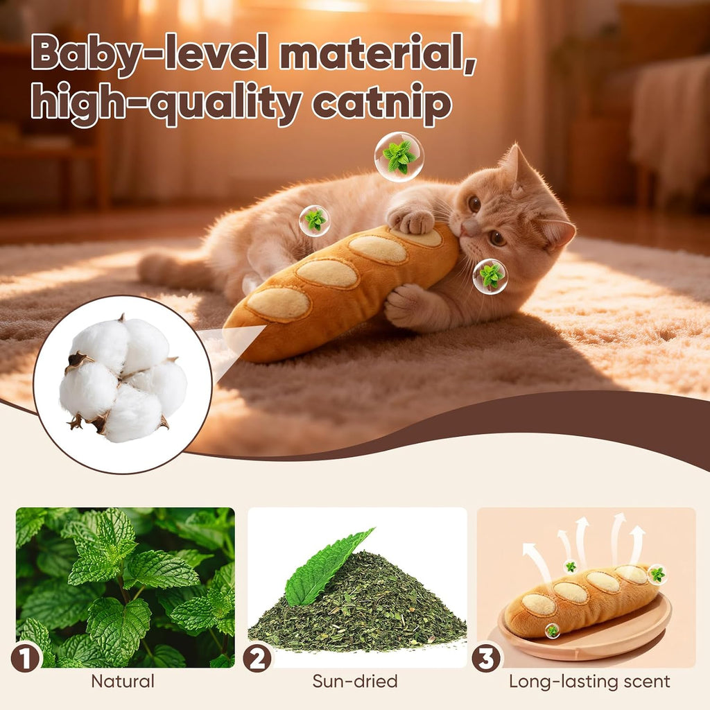 CiyvoLyeen bun and cinnamon roll catnip toys in soft flannelette fabric