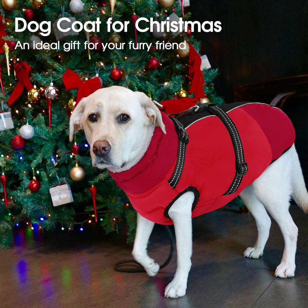 High cut belly design on a heavy duty winter pet vest