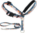 Barkless dog head collar with tree print pattern front view