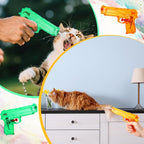 Geelin cat and dog deterrent water pistol set showing the bright color aesthetic from an angled top perspective.