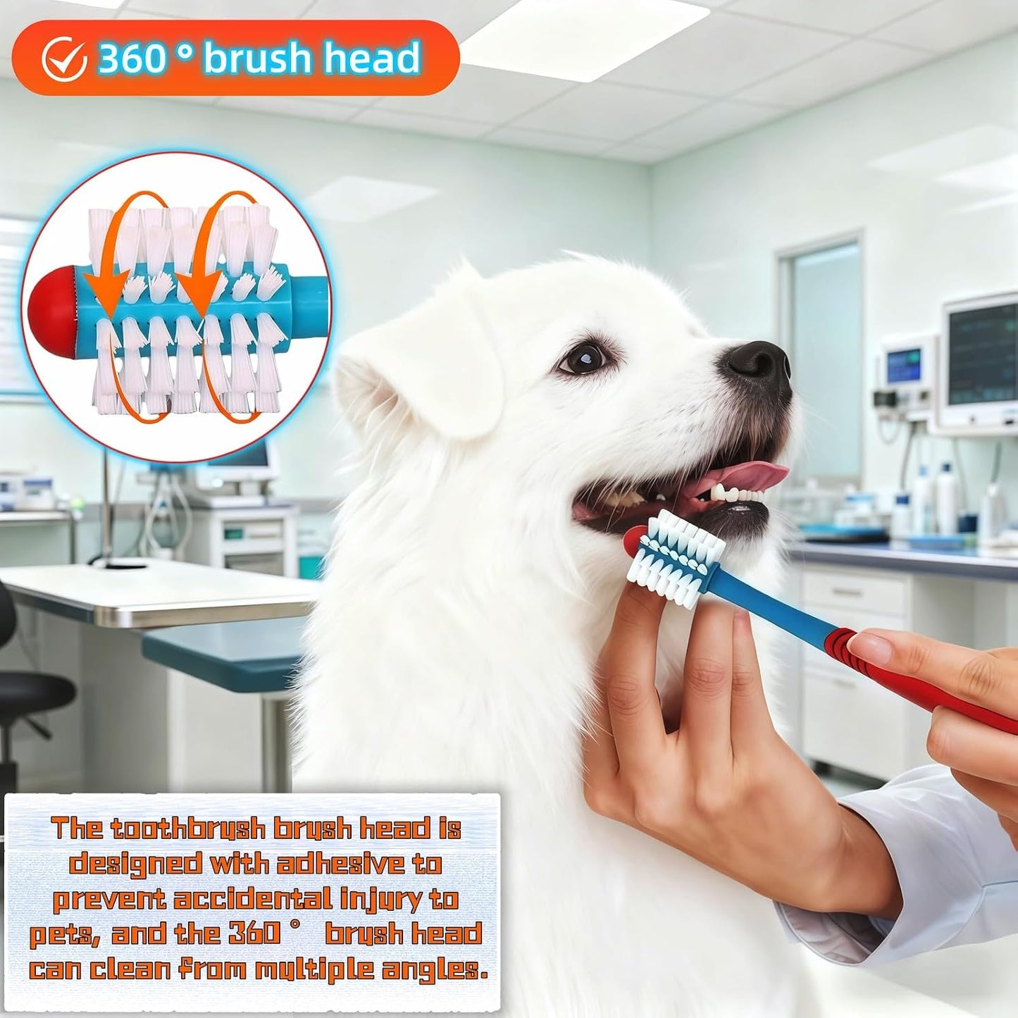 Ergonomic non-slip handle of yayaboqu dog toothbrush