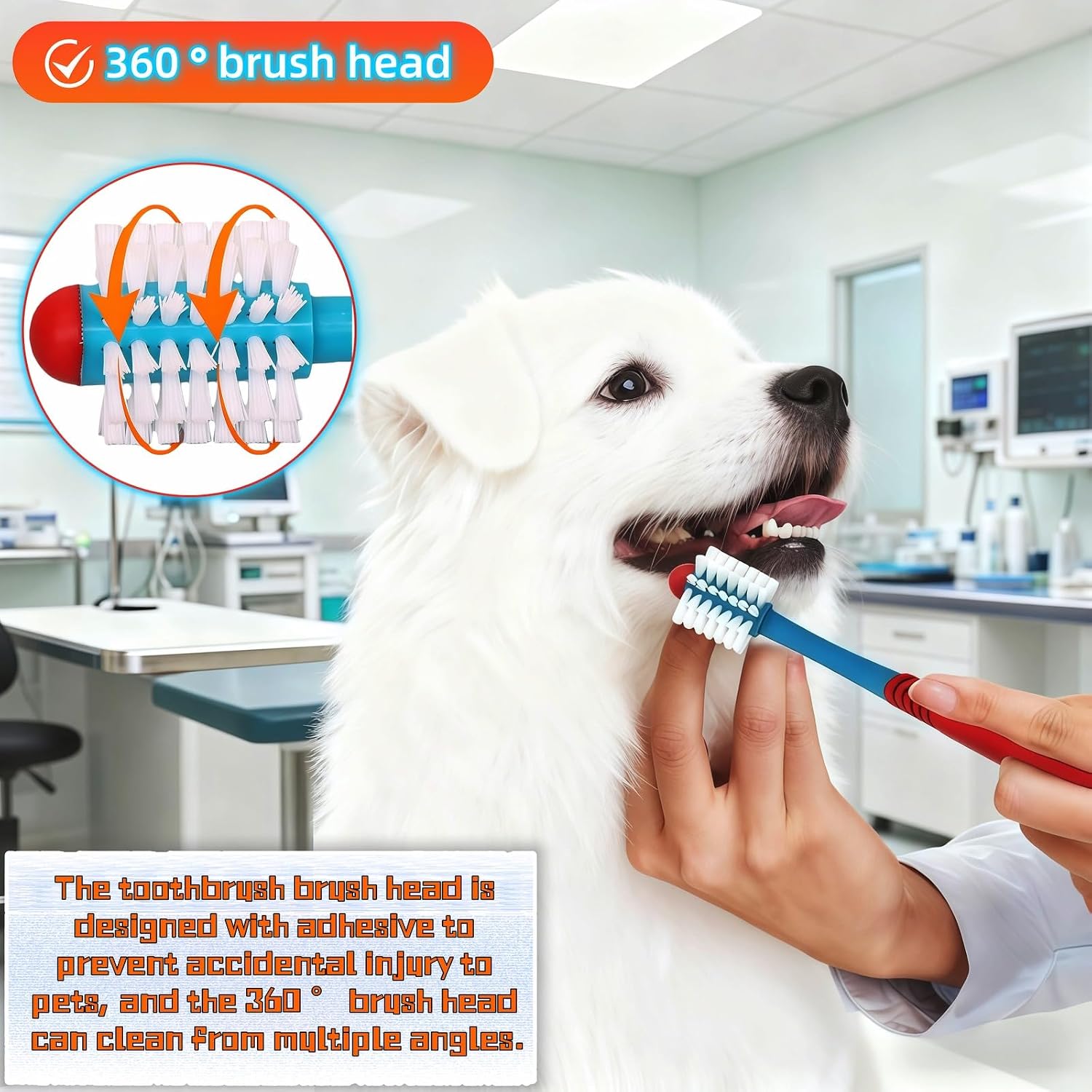 Ergonomic non-slip handle of yayaboqu dog toothbrush