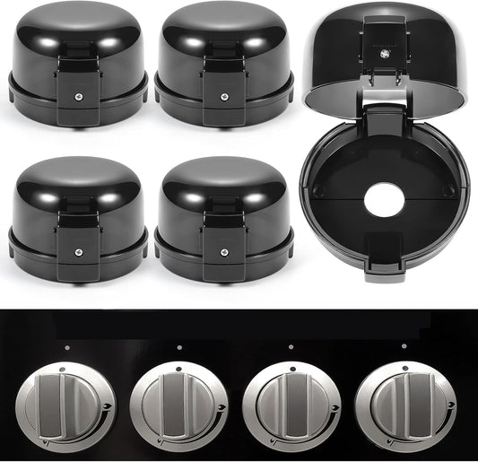 Esenharber Stove Knob Safety Covers front view black