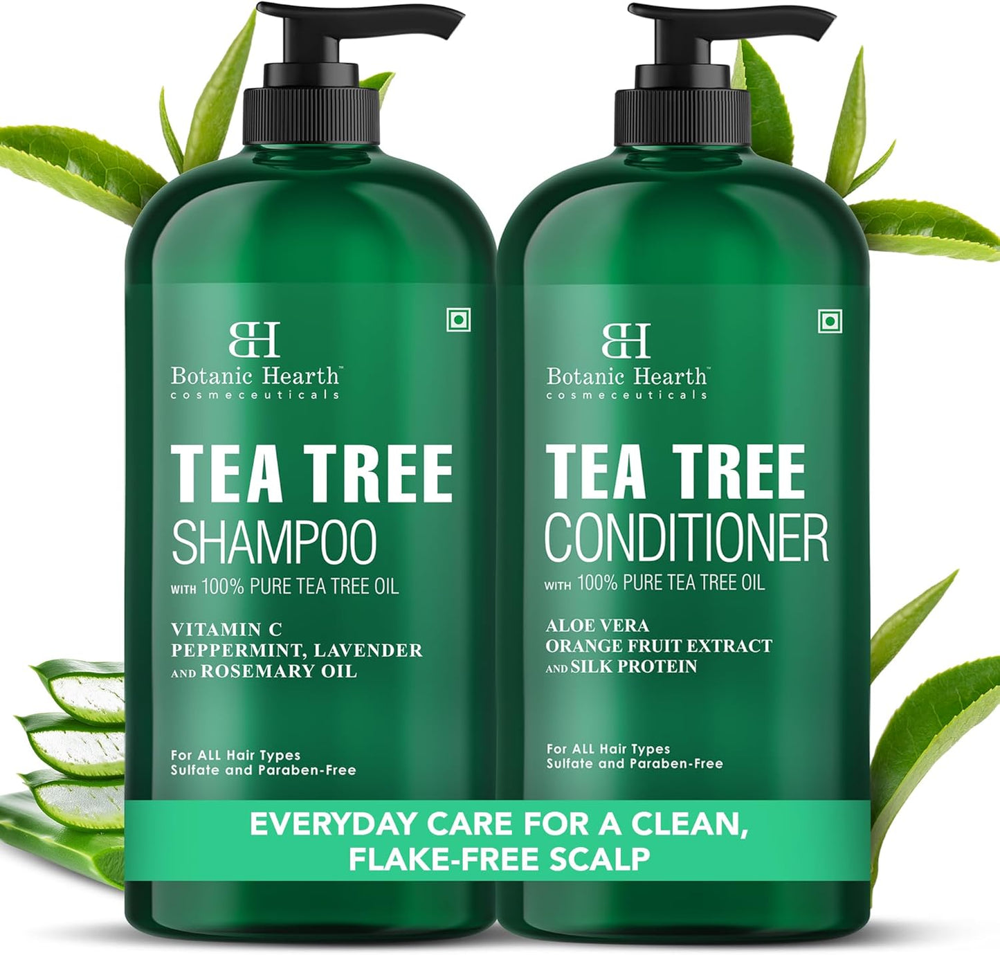 Botanic Hearth tea tree shampoo and conditioner set for itchy dry scalp relief