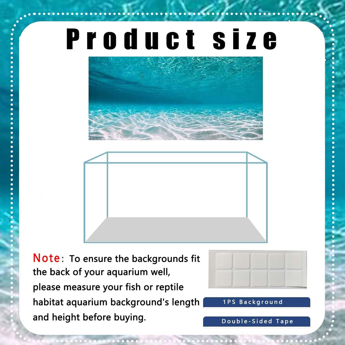 Dtekoj 36 by 18 inches underwater world background on a clear aquarium
