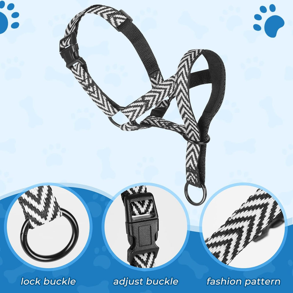 Barkless anti pulling dog muzzle leash for heavy pullers side profile