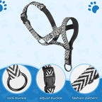 Barkless anti pulling dog muzzle leash for heavy pullers side profile