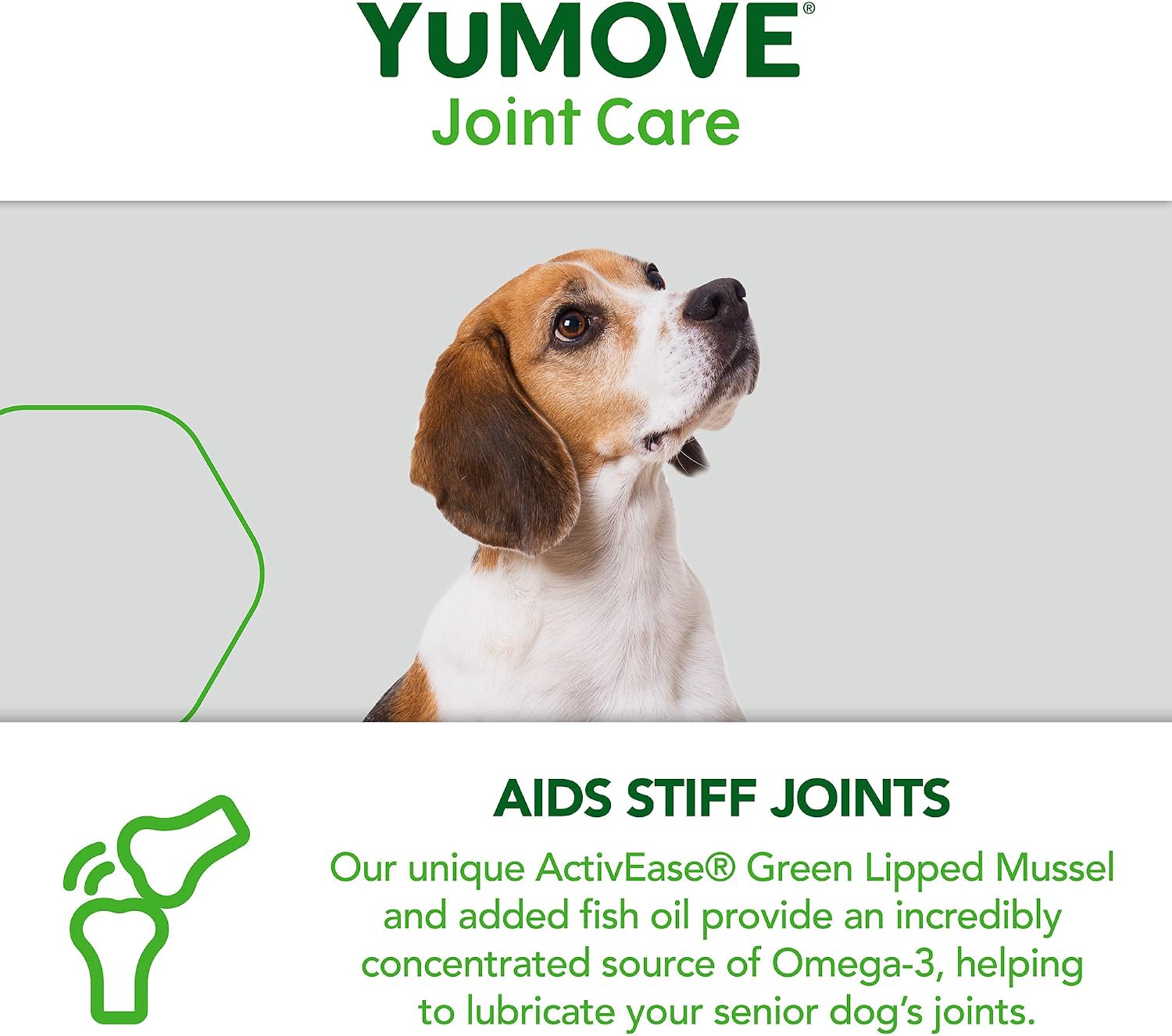 YuMOVE 240 count joint supplement ingredients label with glucosamine