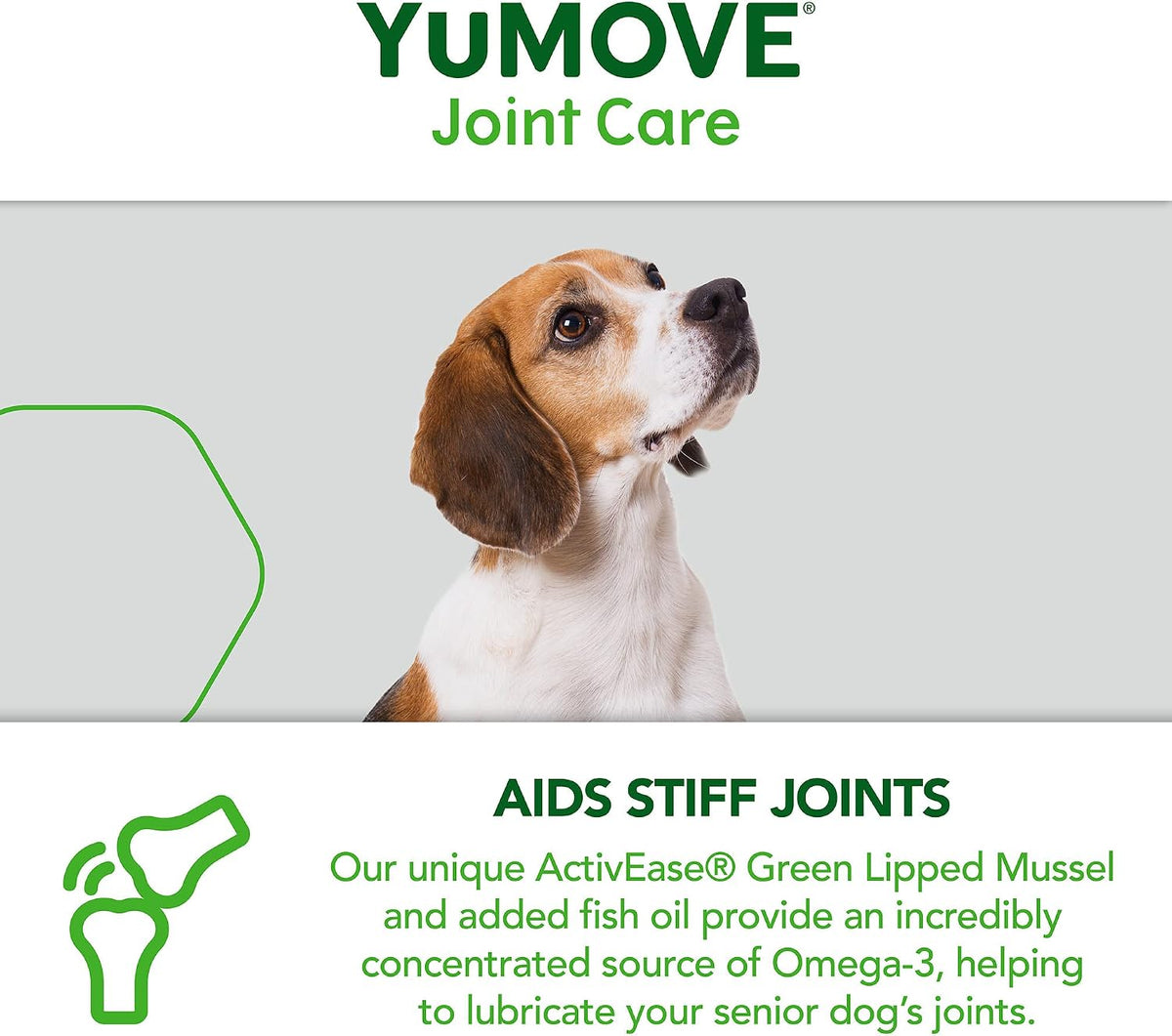 YuMOVE 240 count joint supplement ingredients label with glucosamine