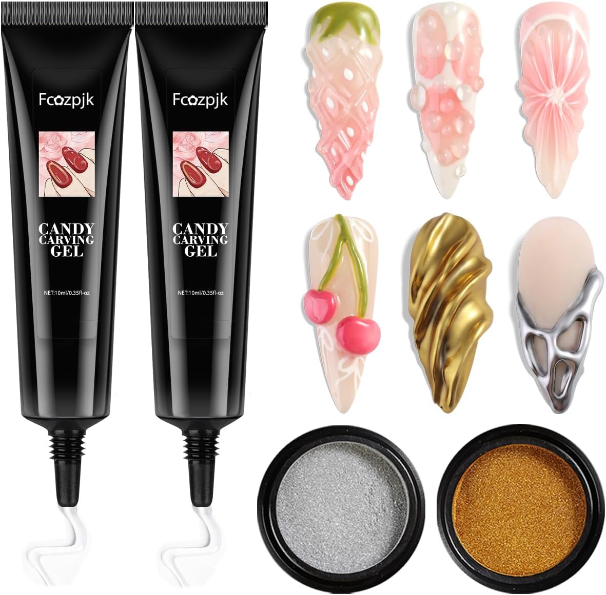 Fcozpjk 3D Sculpting Gel for Nail Art kit front view