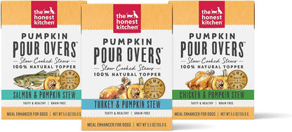 The Honest Kitchen Human Grade Pumpkin POUR OVERS Wet Toppers for Dogs (12 Pack), 5.5 oz - Salmon Stew - Image 11