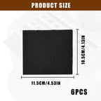 Six pack of black activated charcoal filter inserts for hooded pet trays.