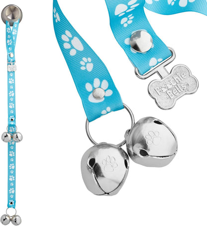 PoochieBells dog doorbell signature tracks blue front view