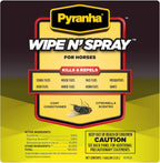 Pyranha oil-based horse spray container angled perspective