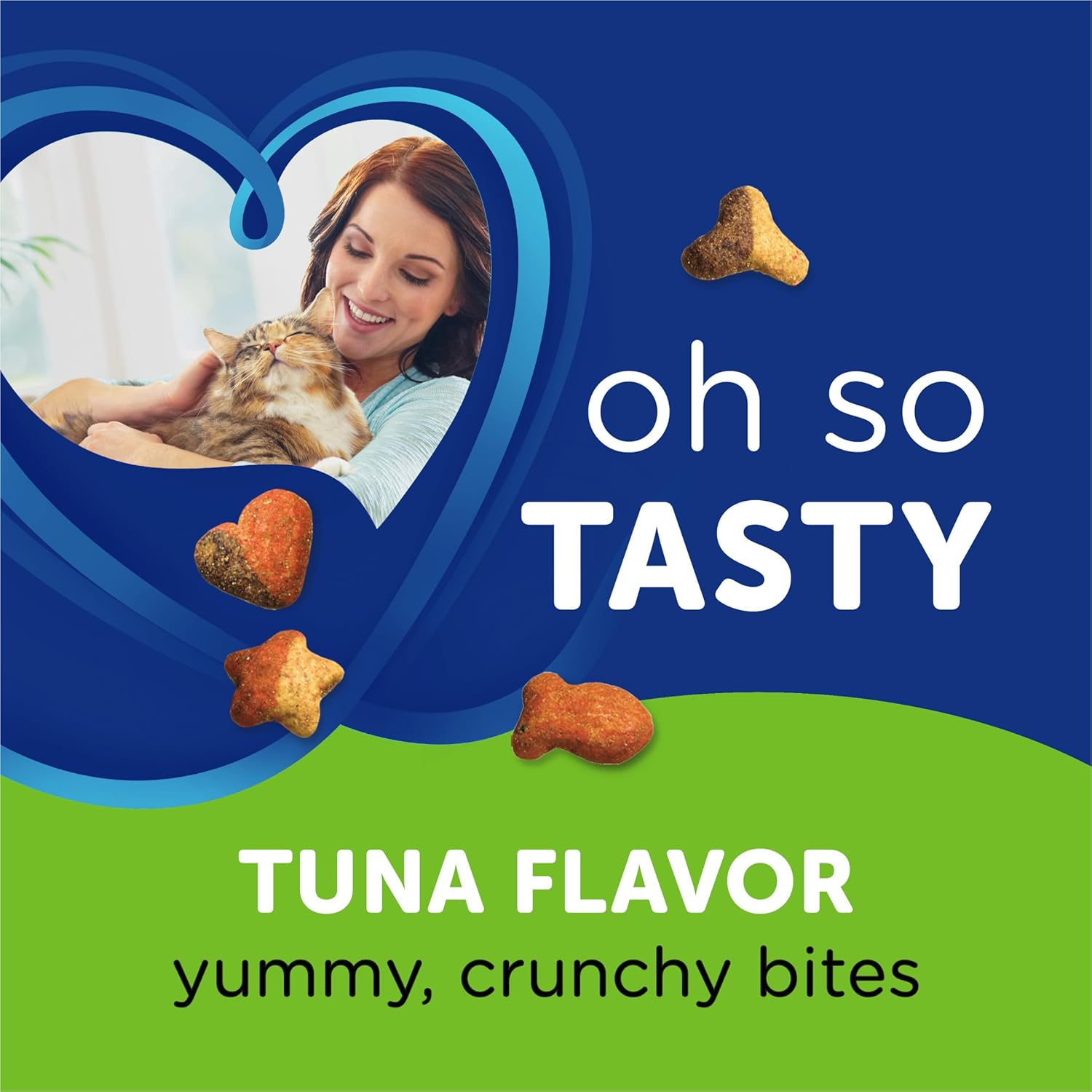 Authentic Purina tuna flavored crunchy snacks for adult cats