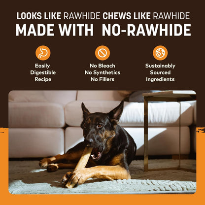 Digestible healthy alternative to rawhide for large dogs