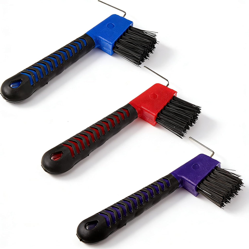 Horse Hoof Pick with Brush, 2-in-1 Hoof Pick for Horses with Soft Grip Rubber Handle, Grooming Brush Tool for Horse Grooming Supplies(Purple) - Image 10