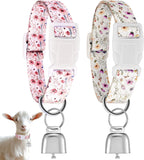 2 Pack Goat Collars with Bells, Sheep Grazing Copper Bells and Adjustable Nylon Collar Set Loud Bronze Bell Small Farm Animal Sheep Cow Accessories(Blue, White,Plaid Pattern) - Image 11