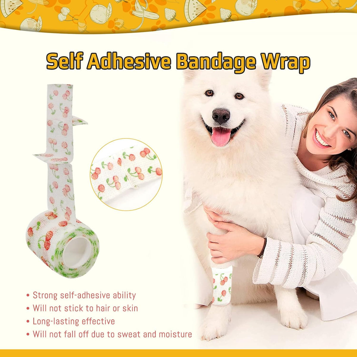 Hand tearing Safesense 2 inch pet bandage