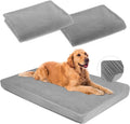 LotuFlor waterproof dog bed covers grey extra large front view on floor