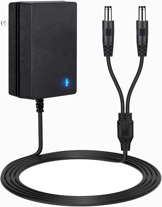 YEAOI e collar charger front view showing the power adapter and dual lead cable for dog training collar maintenance