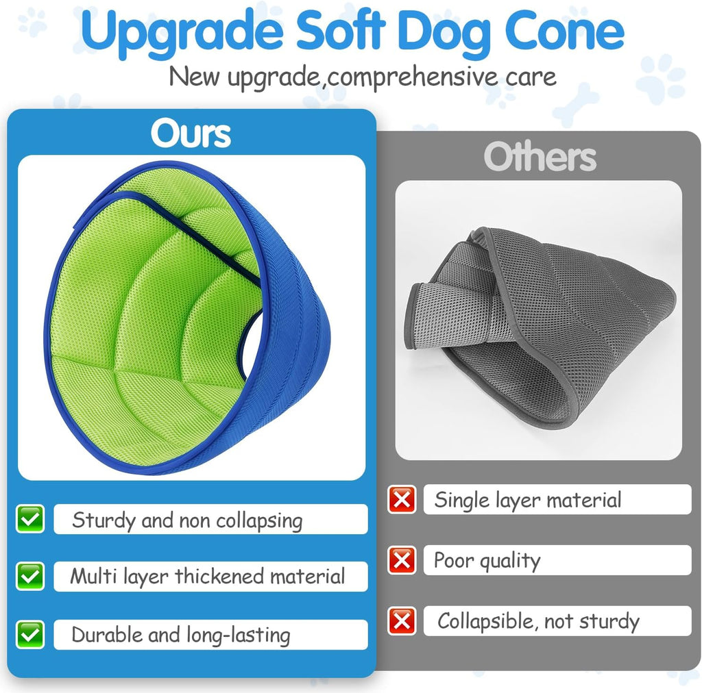 Inspack Elizabethan collar folded edges for easy movement
