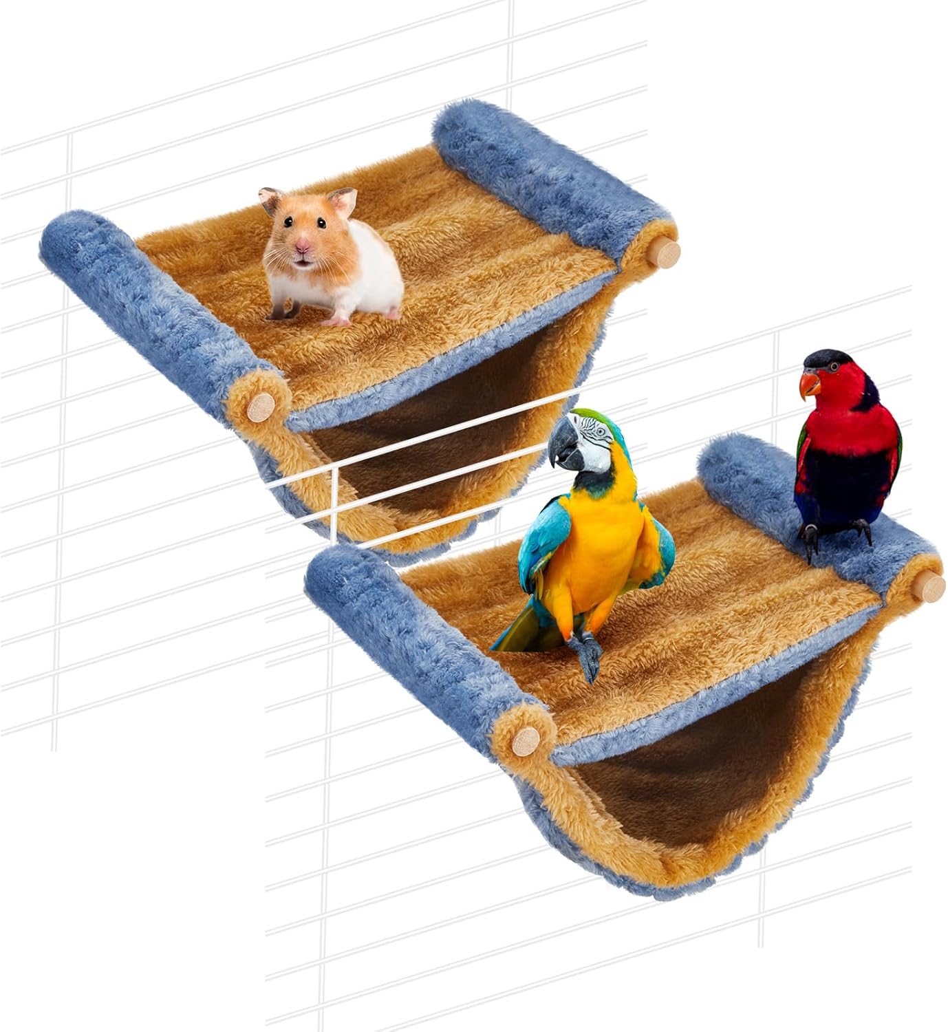Ribbonlic double layer winter warm pet hammock set front view