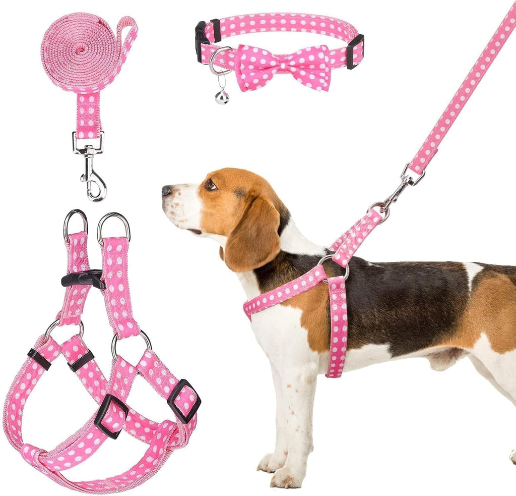 BINGPET Dog Harness Collar Leash Set,Adjustable No Pull Escape Proof Small Dog Harness,Classic Plaid Puppy Harness and Leash Set for Small Medium Large Dogs Training Easy Walk Running(Beige,M) - Image 13
