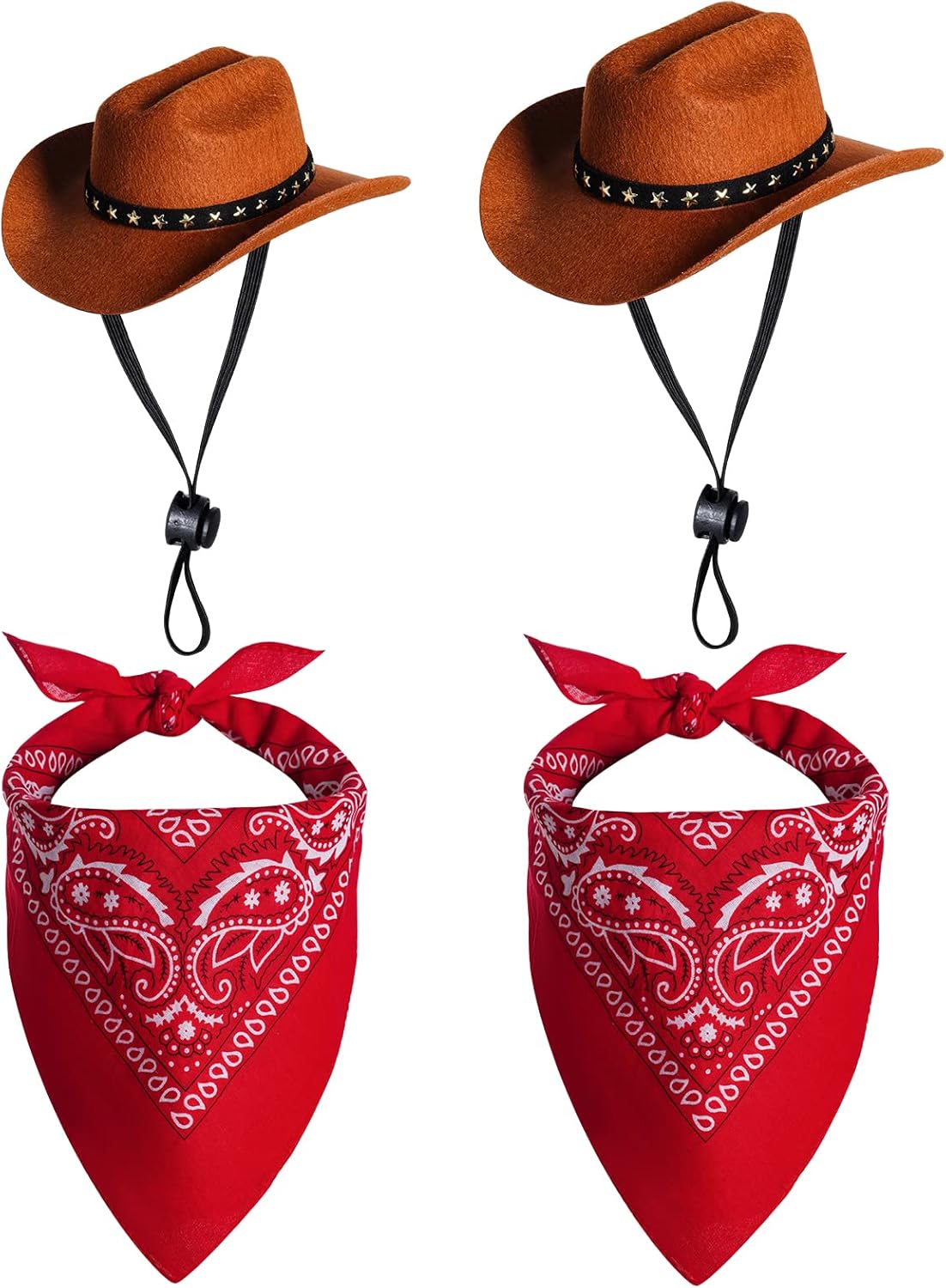 Choyaxo pet holiday dress up accessories packaging contents showing hat and scarf.