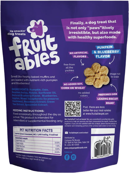 Fruitables Baked Dog Treats, Healthy Pumpkin Treat for Dogs, Low Calorie & Delicious, No Wheat, Corn or Soy, Made in the USA, Pumpkin and Blueberry Flavor, 12oz - Image 12