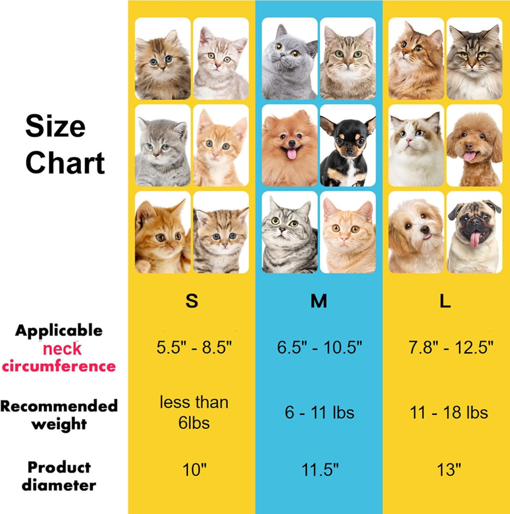 Adjustable soft e collar for small dogs and cats post neuter surgery