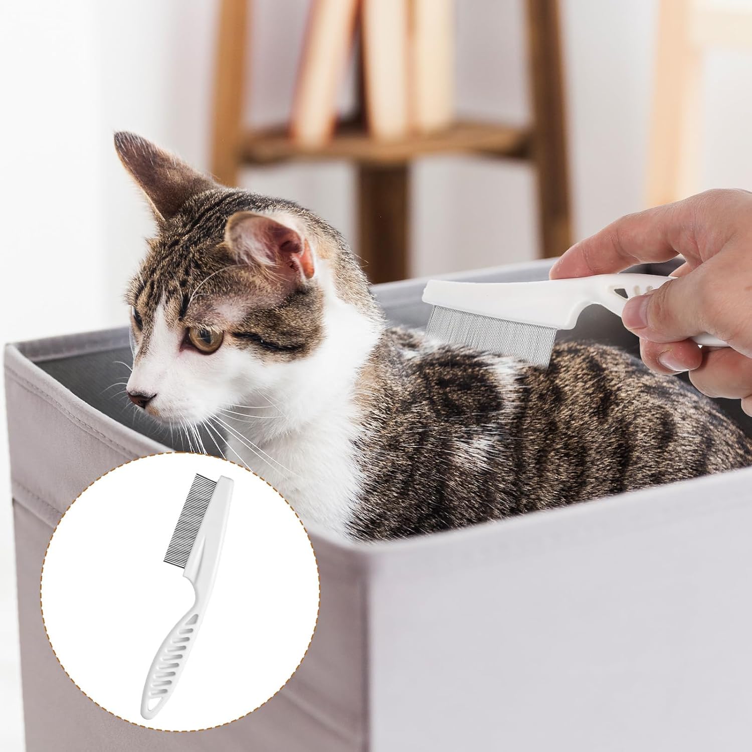 Eldraqth fine tooth grooming comb removing tear stains on pet face