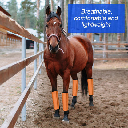 Water resistant horse mesh leg wraps during cleaning process