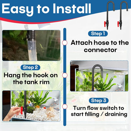 Premium PVC thermal bent water changer hook for spill free aquarium maintenance.