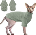 Idepet Sphynx hairless cat sweater front view in green