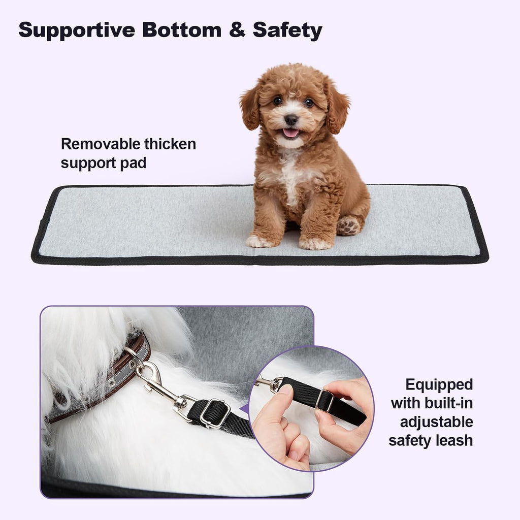 Black dog carrier bag showing multiple storage pockets