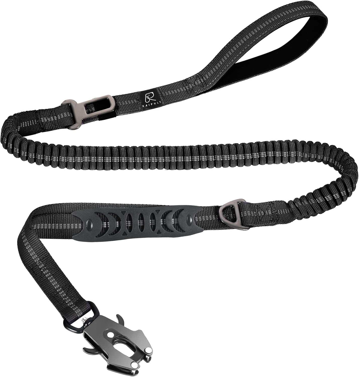 Raipult Tactical Dog Leash heavy duty shock absorbing bungee lead front view