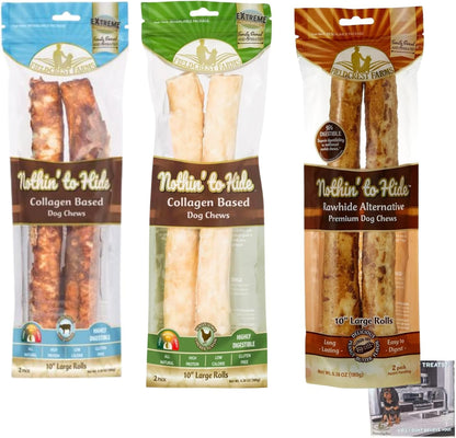 Fieldcrest Farms Nothing to Hide Natural Rawhide Alternative Rolls for Dogs - 3 Pack Bundle (Chicken, Beef, Peanut Butter) Premium Grade Easily Digestible Chews for Moderate Chewers up to 35 lbs - Image 9
