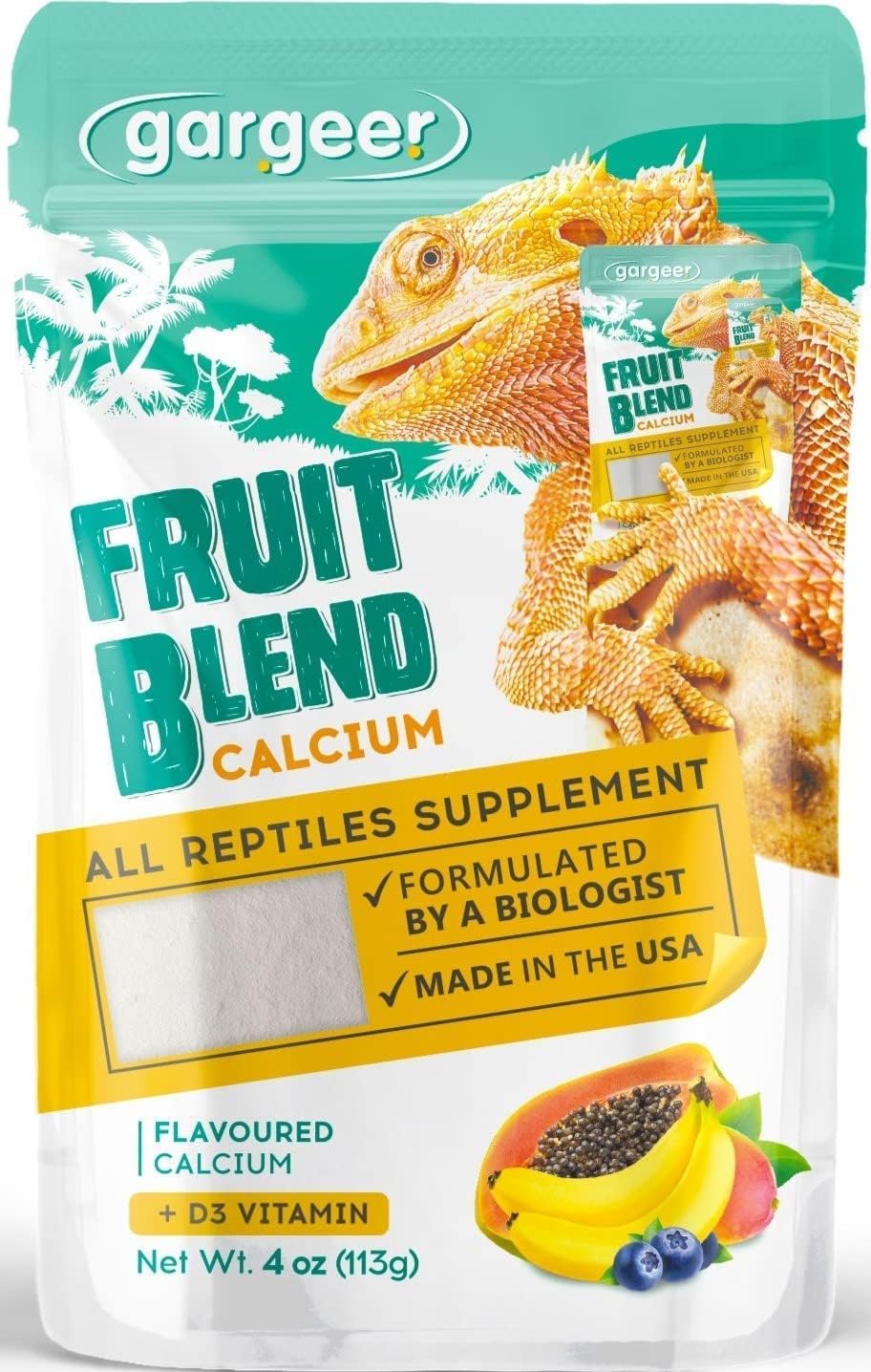 Reptile nutritional supplement made in USA by Gargeer