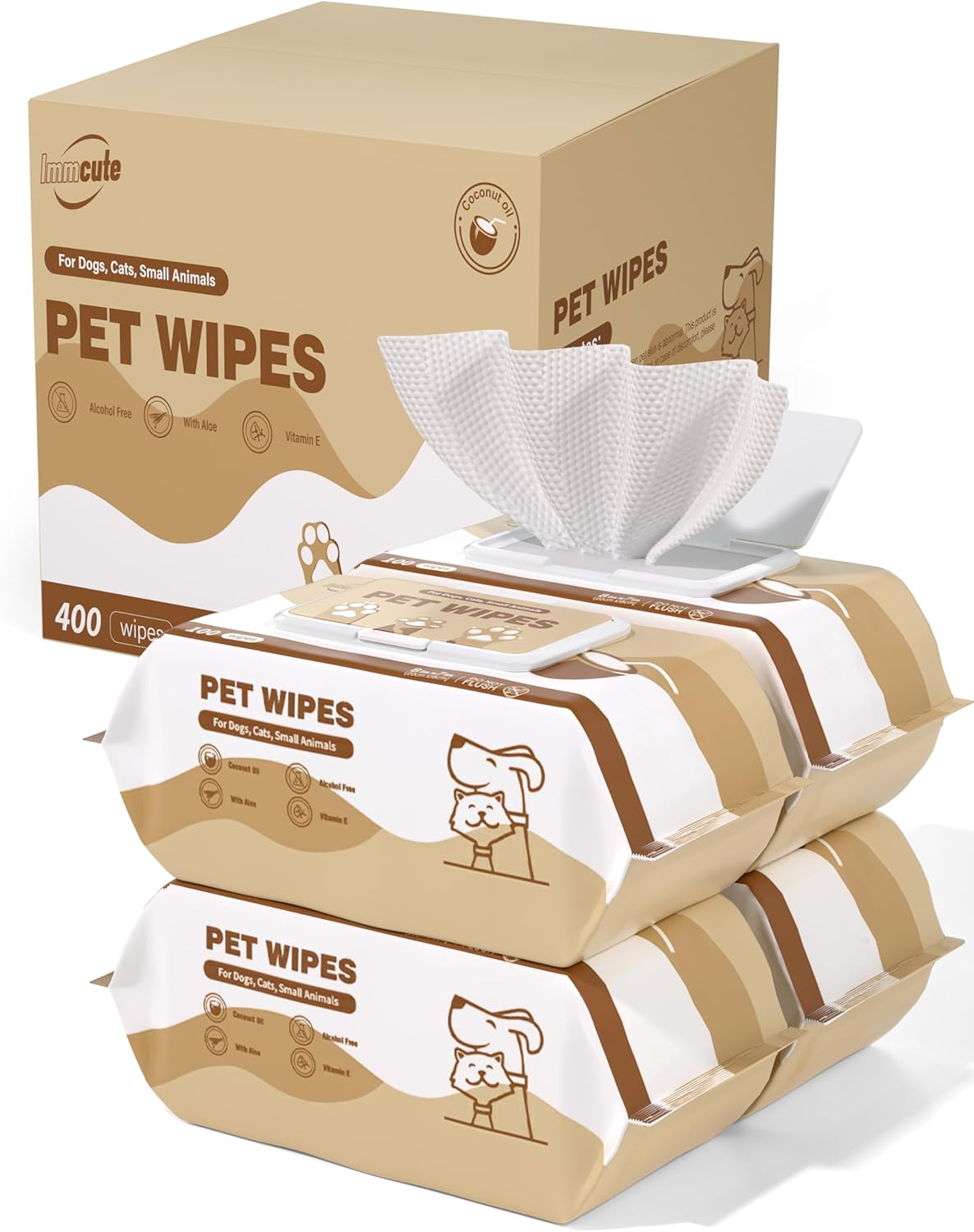 400 Unscented Dog Wipes for Paws and Butt Large Thick Puppy Wipes for Dogs Face and Body Dog Wipes Cleaning Deodorizing Cat Wipes Cleaning Fur and Butt Big Doggie Wipes Doggy Wipes Bum Dog Ear Wipes - Image 13
