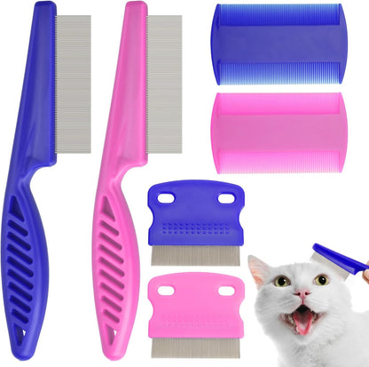 Flea Comb for Cats Dogs, 6 Pack Pet Lice Comb Set Pet Grooming Pets for Small, Medium & Large PetsPink - Image 11