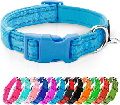 azuza Reflective Dog Collar,Soft Neoprene Padded Pet Collar with ID Tag Ring,Adjustable for Small Dogs,Hot Pink,S - Image 13