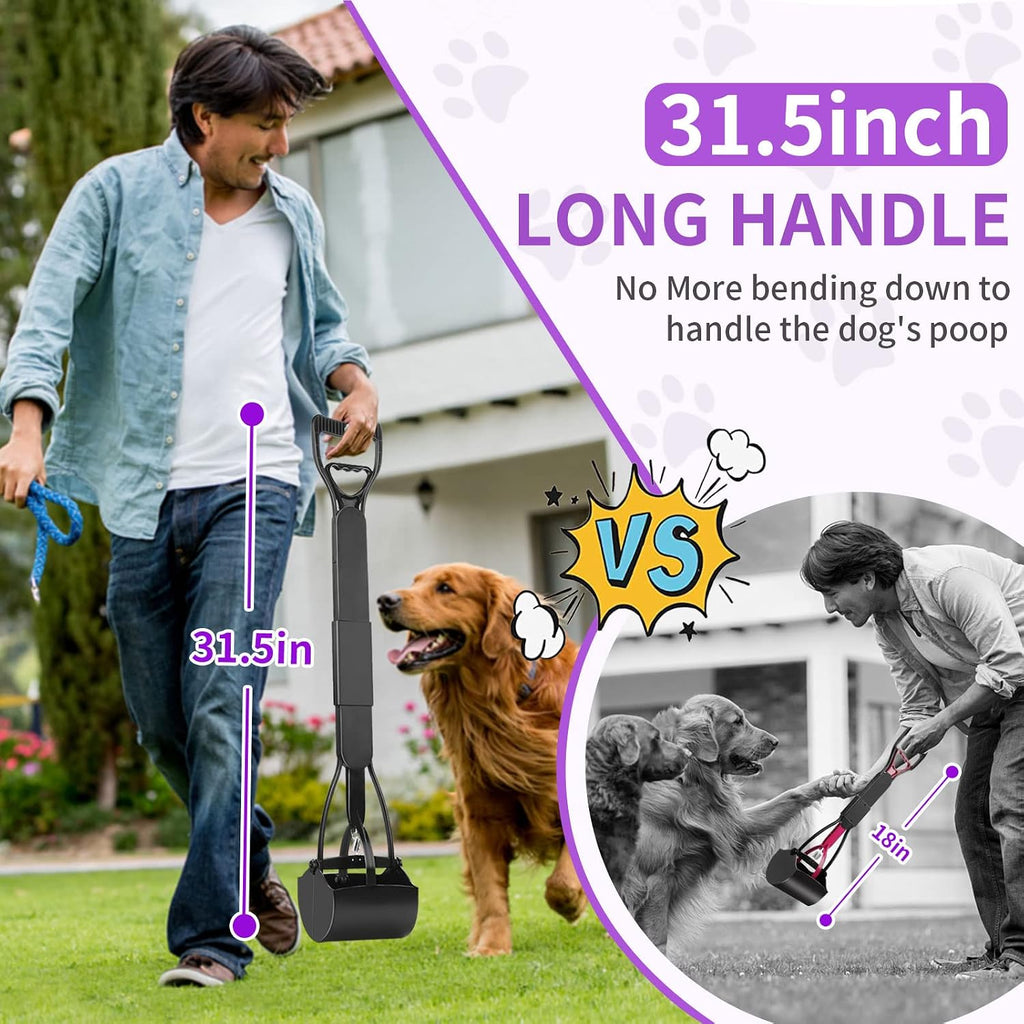 Upsky non stick pet waste grabber being rinsed clean with water after backyard yard maintenance
