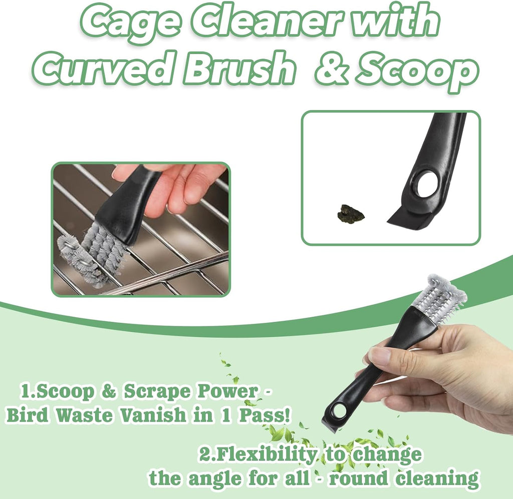 Reinforced nylon bristles on cage cleaning brush