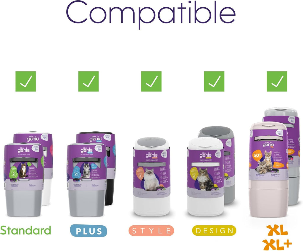 Refill cartridge placement inside litter pail