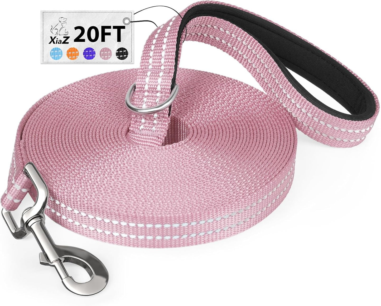 Long Dog Leash XiaZ Training Leashes 10/15/20/30/50/100ft Long Lead for Dogs 10ft Training Leash for Outside Blue 10 Foot Nylon Padded Handle Reflective Hiking Yard - Image 13