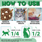 Anti-parasite digestive support drops showing the easy liquid application process